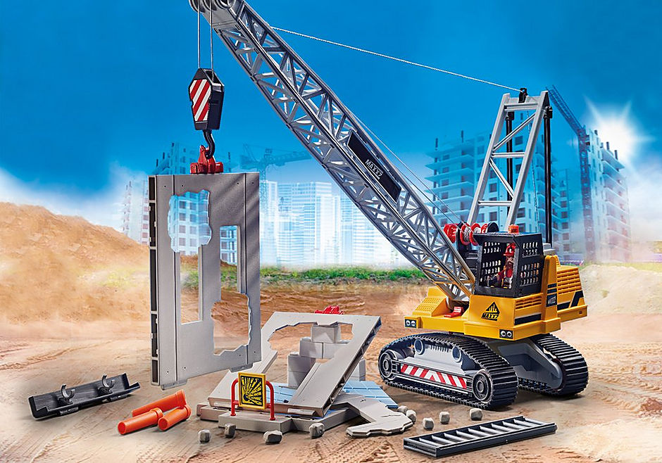 Playmobil City Action Cable Excavator with Building Section