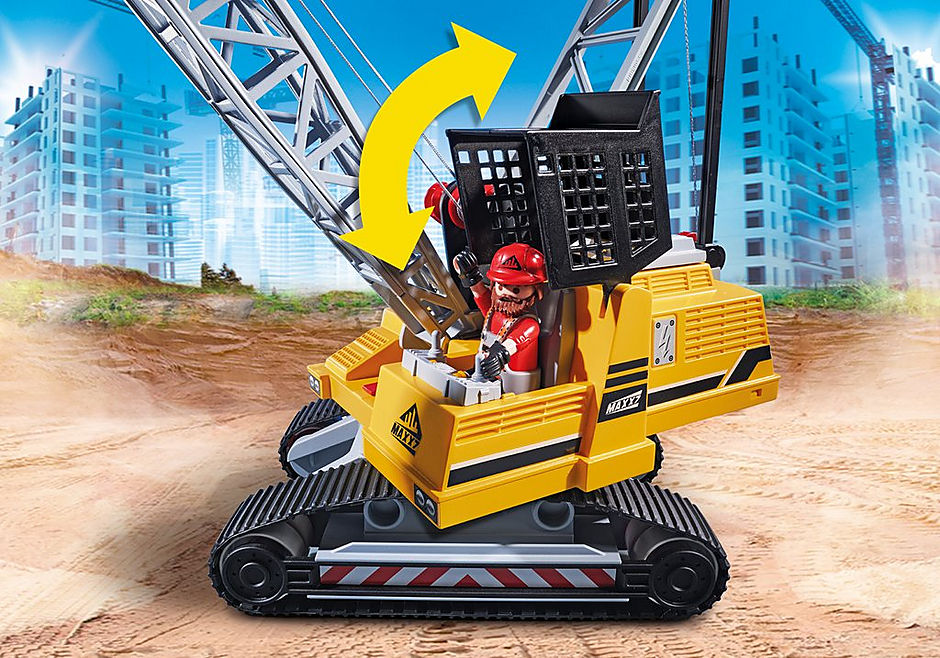 Playmobil City Action Cable Excavator with Building Section