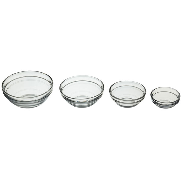 KitchenCraft Set of 4 Food Prep/Condiment Glass Bowls