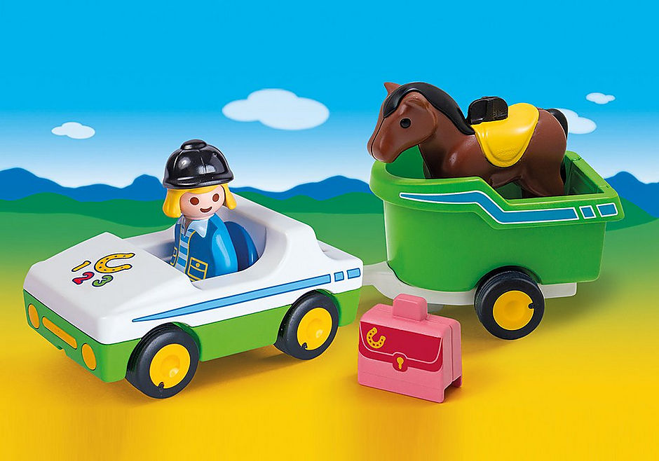 Playmobil 1.2.3 Car with Horse Trailer