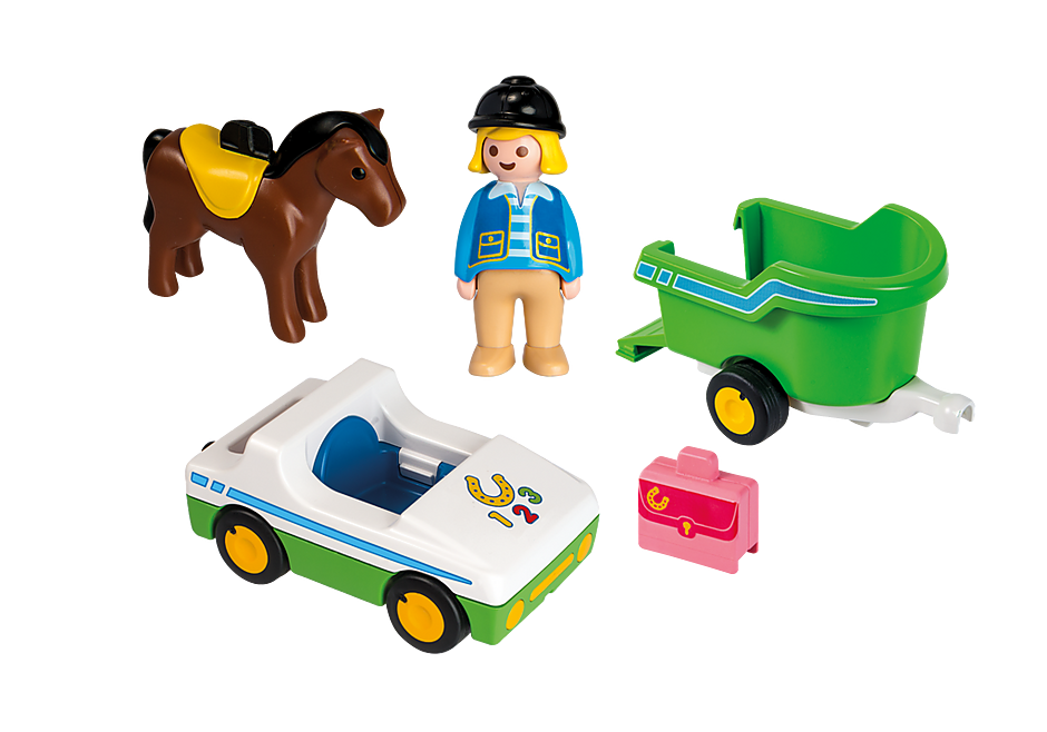 Playmobil 1.2.3 Car with Horse Trailer