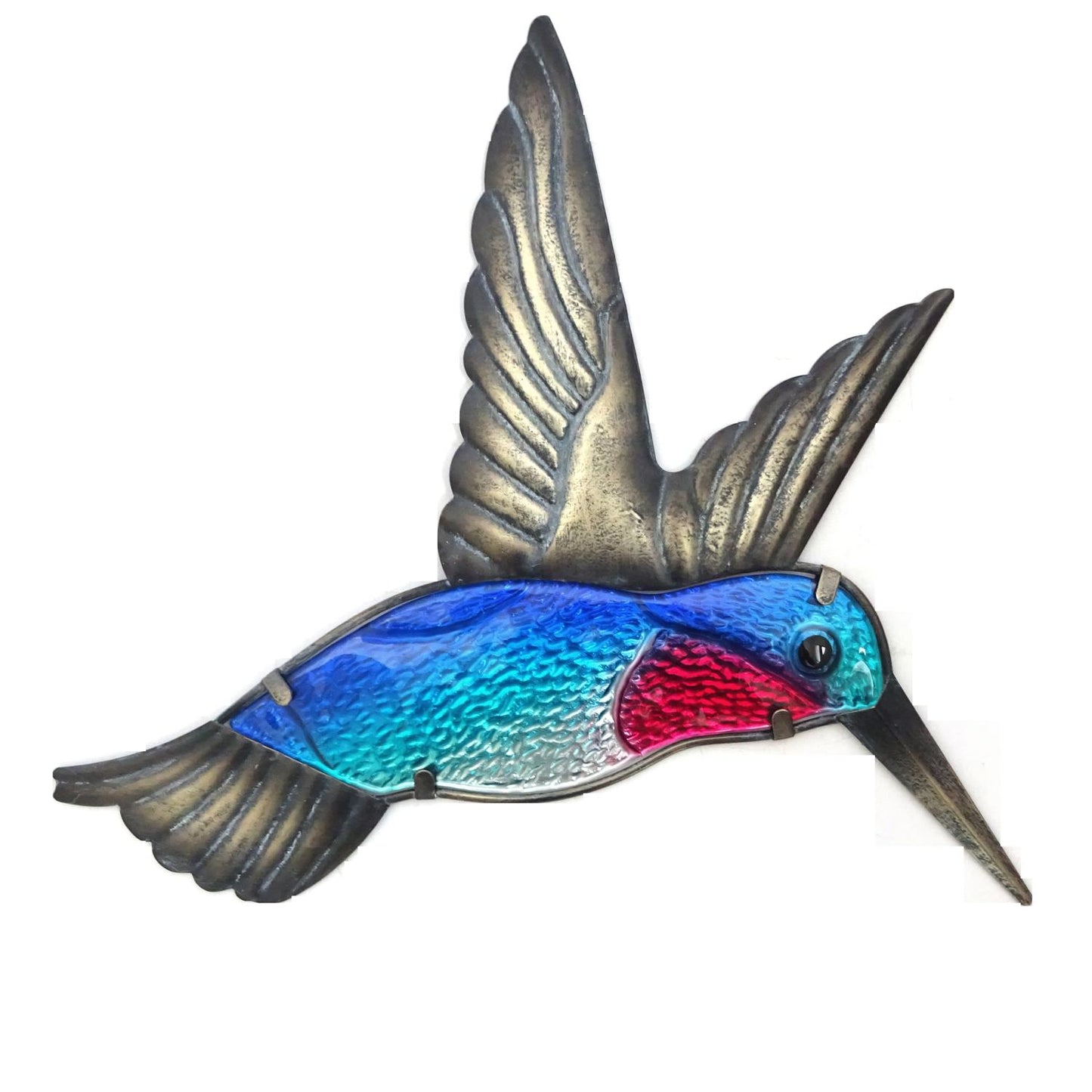 Creekwood Hummingbird Blue Glass Wall Art