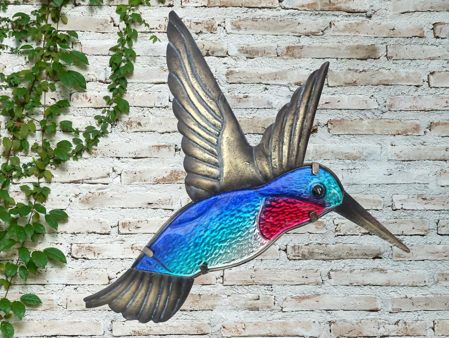 Creekwood Hummingbird Blue Glass Wall Art