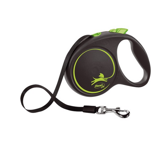 Flexi Lead Black Design Large Tape 5m Green