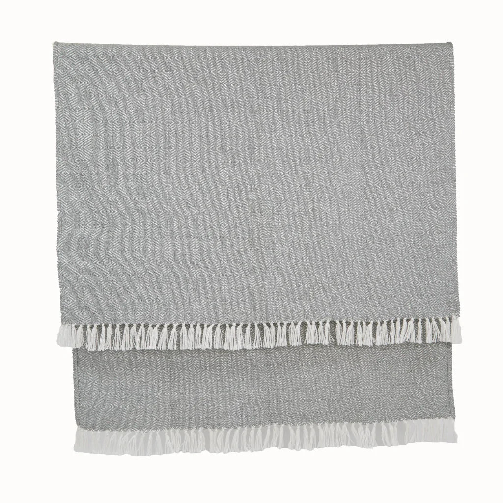 Weaver Green Diamond Dove Grey Blanket 230 x 130cm