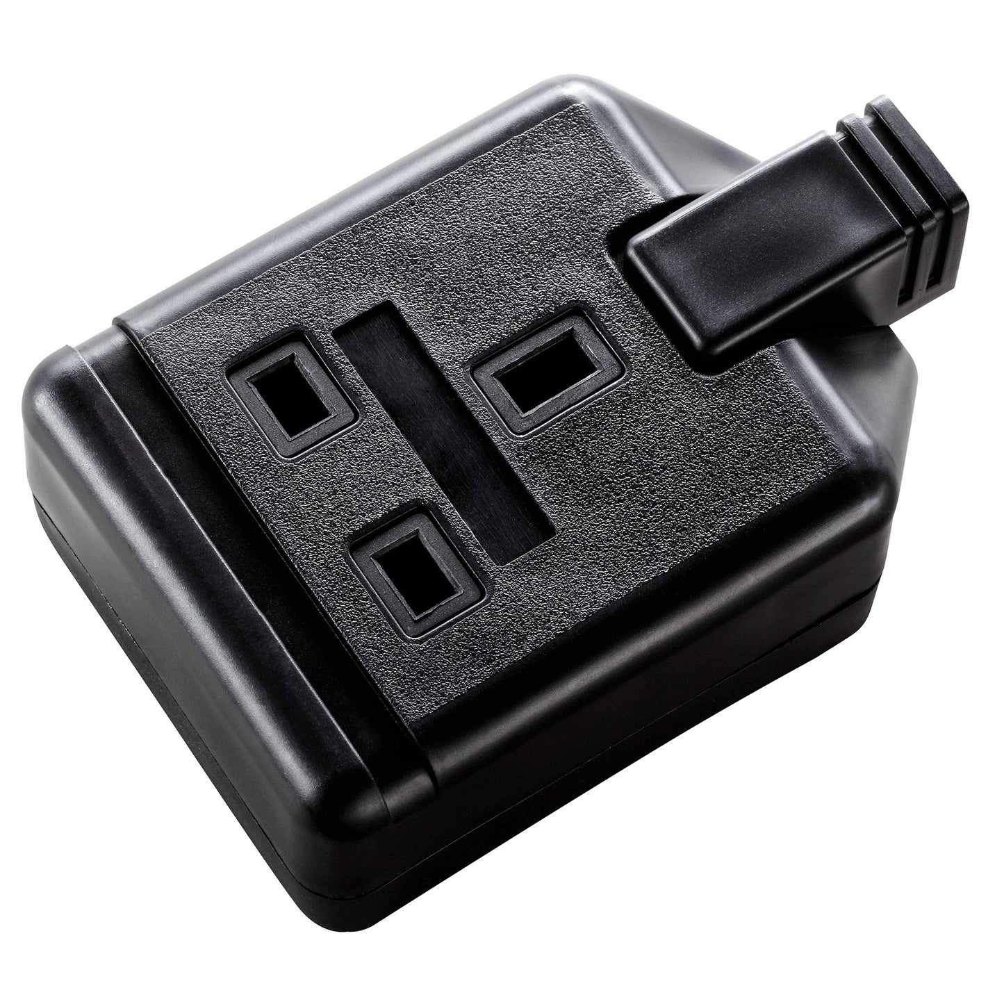 Masterplug Heavy Duty Trailing Single Socket 13A Black