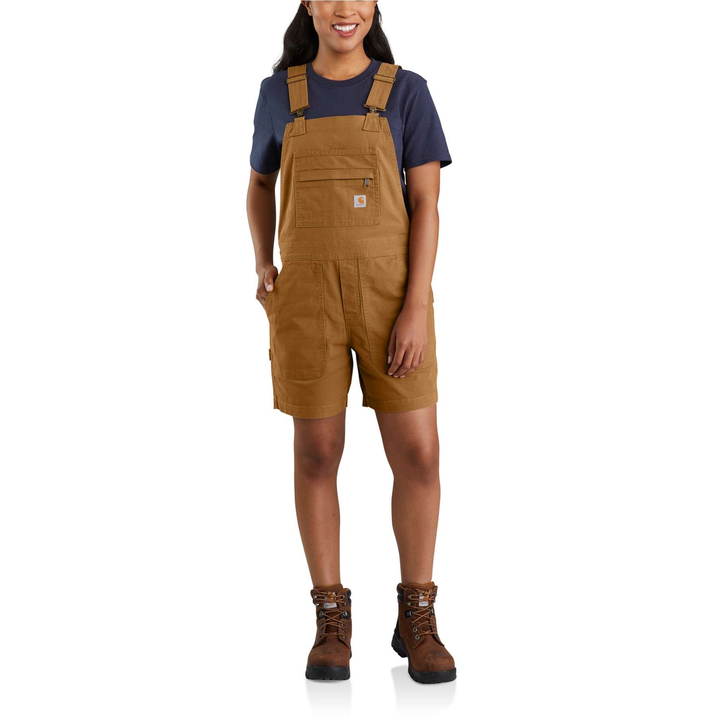 Carhartt Relaxed Fit Stretch Canvas Shortall - Carhartt Brown