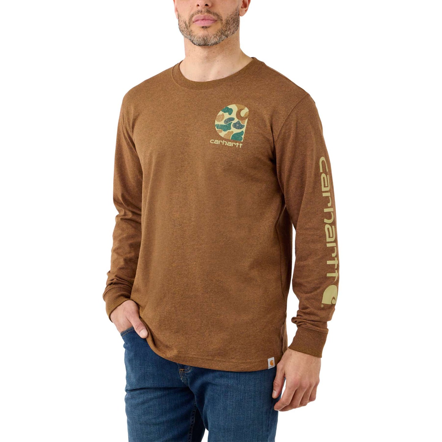 Carhartt Heavyweight Long Sleeve Camo Logo T-Shirt