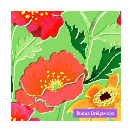 Emma Bridgewater Cocktail Napkins Cosmos & Poppies Green