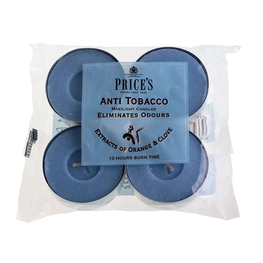 Prices Fresh Air Maxi Tealights Anti Tobacco 4 Pack