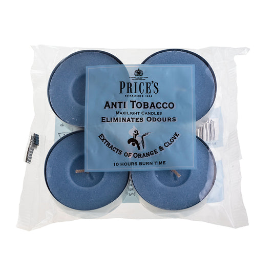 Prices Fresh Air Maxi Tealights Anti Tobacco 4 Pack