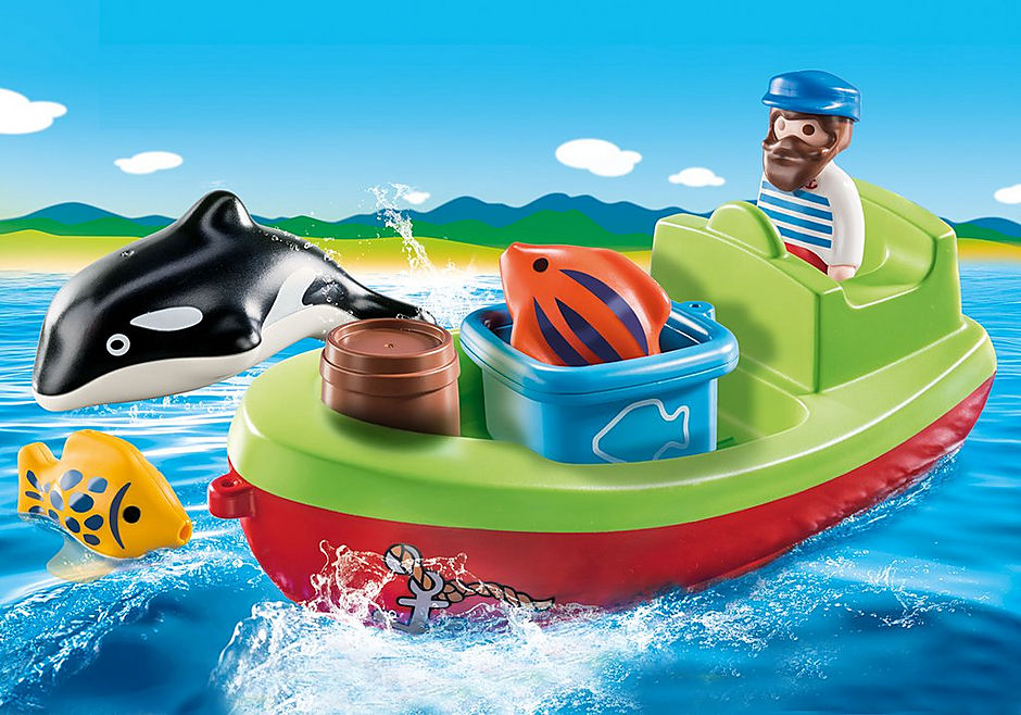 Playmobil 1.2.3 Fisherman with Boat