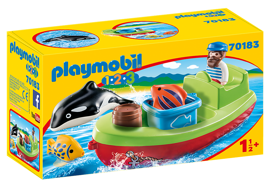 Playmobil 1.2.3 Fisherman with Boat
