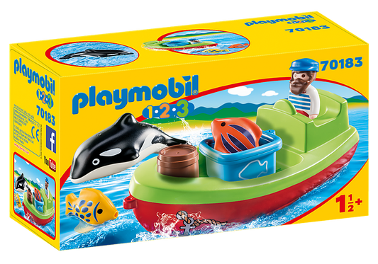 Playmobil 1.2.3 Fisherman with Boat