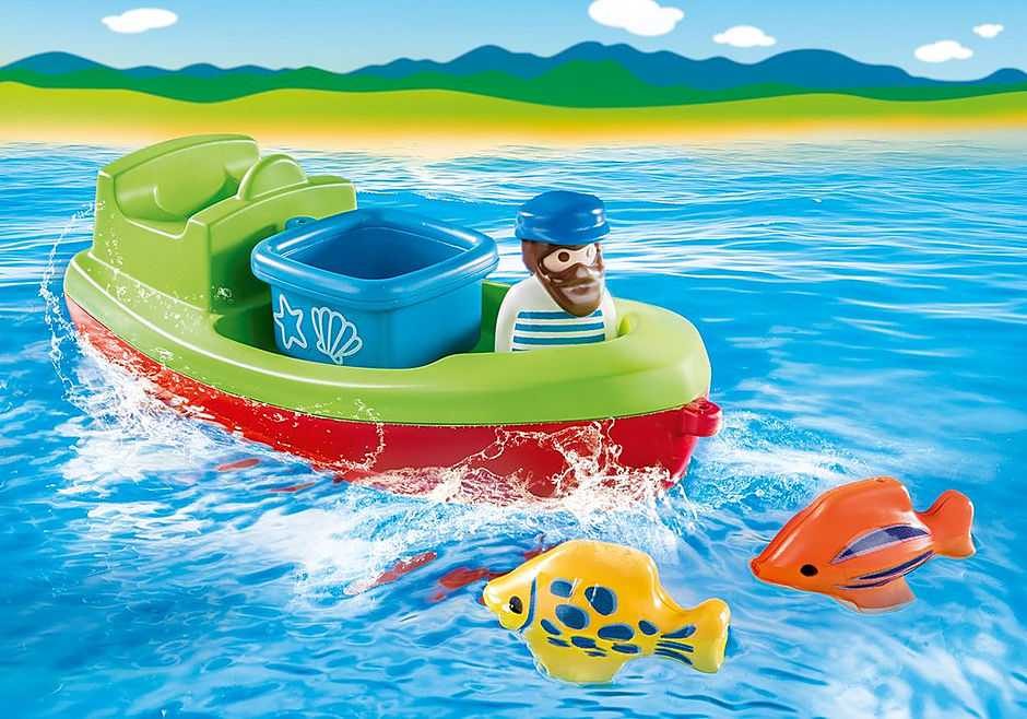 Playmobil 1.2.3 Fisherman with Boat
