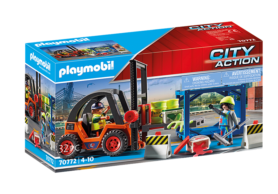 Playmobil City Action Cargo Forklift w/ Freight