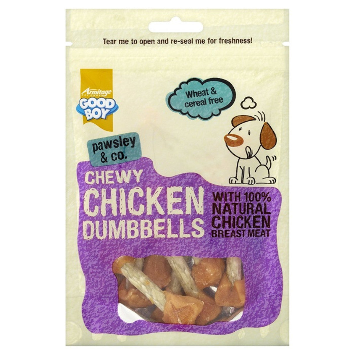 Good Boy Pawsley & Co Chewy Chicken Dumbbells