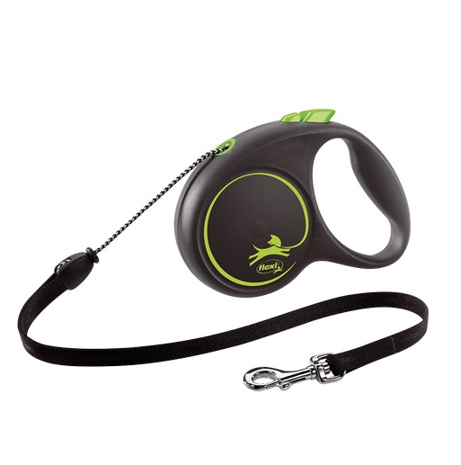 Flexi Lead Black Design Medium Cord 5m Green