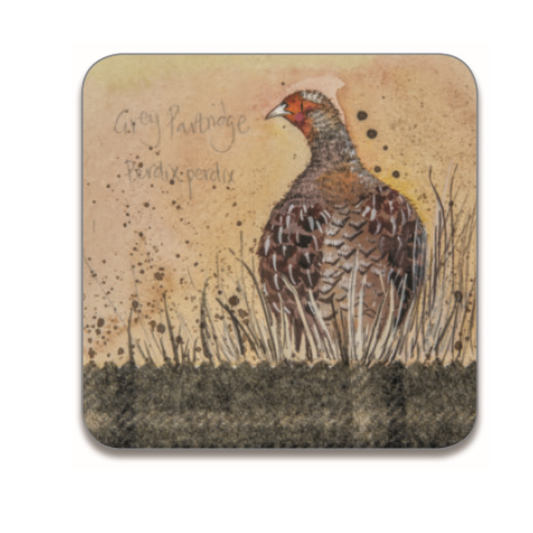 Alex Clark Grey Partridge Coaster