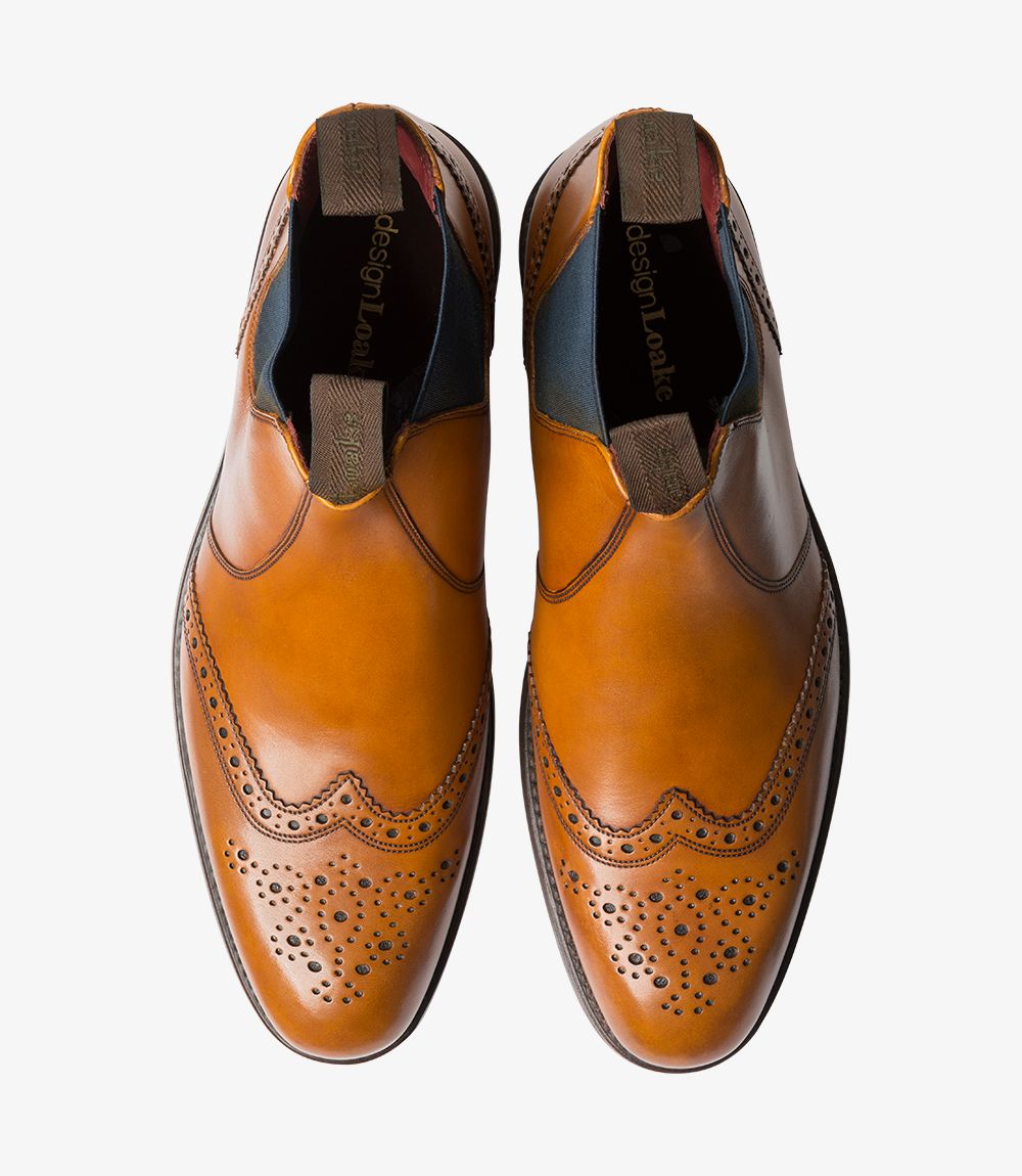 Loake Hoskins Rubber Sole Brogue Chelsea Boot