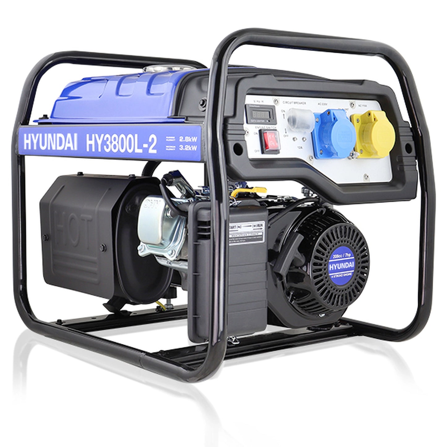 Hyundai HY3800L-2 3.2kW / 4kVa Recoil Start Site Petrol Generator