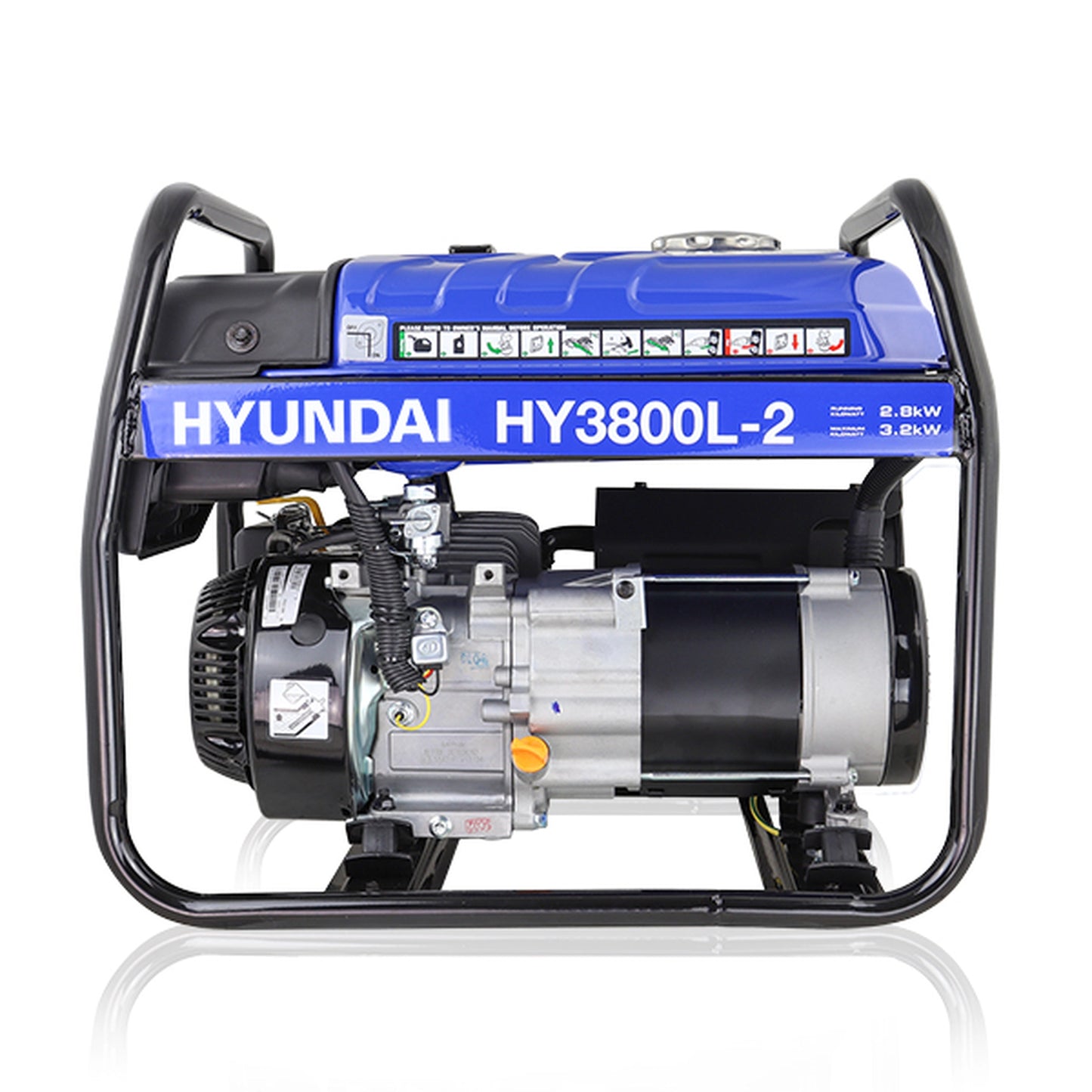 Hyundai HY3800L-2 3.2kW / 4kVa Recoil Start Site Petrol Generator