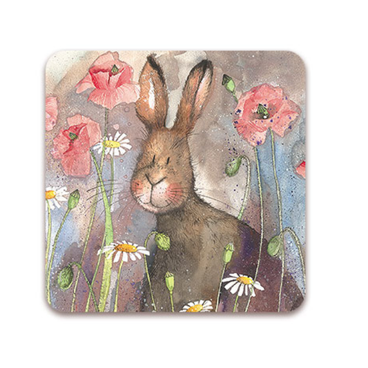 Alex Clark Hare Poppies Coaster