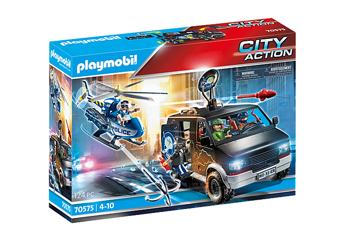 Playmobil City Action Police Helicopter Pursuit with Runaway Van