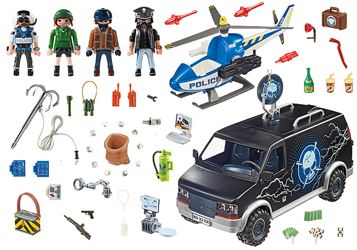 Playmobil City Action Police Helicopter Pursuit with Runaway Van