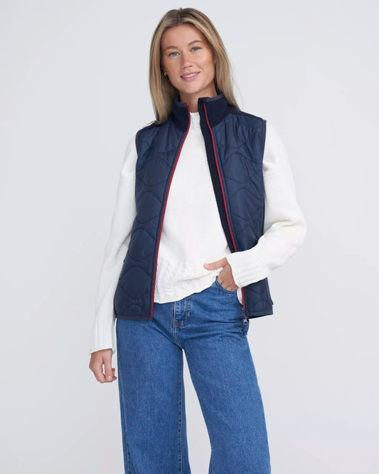 Holebrook Rakel Vest WP Windproof Gilet - Navy/Raspberry