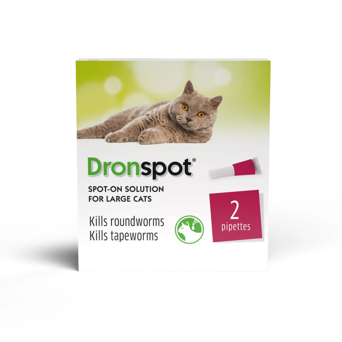 Dronspot Spot On Wormer for Large Cats - 2 Pipettes