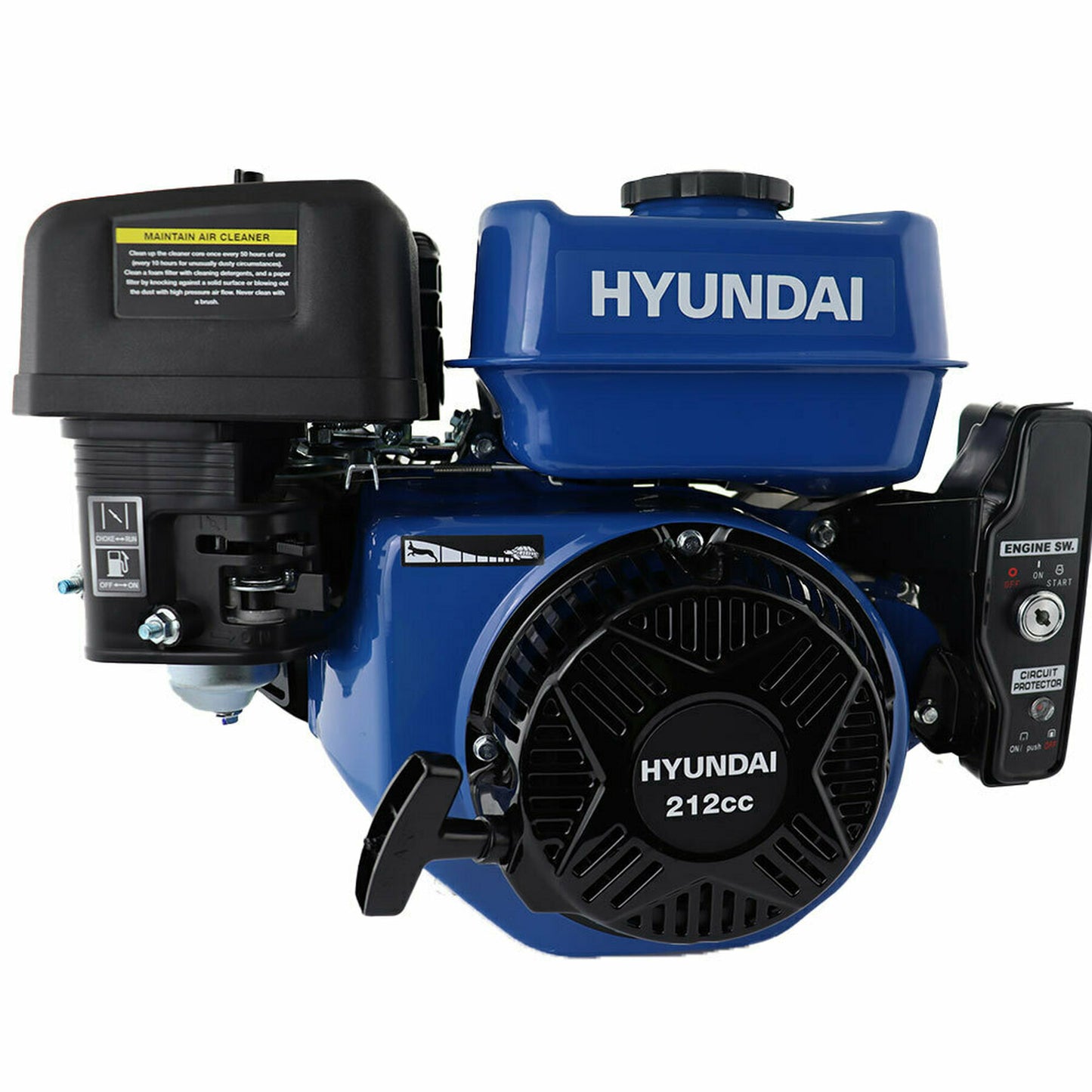 Hyundai IC210PE-19 212cc 6.5hp 3/4" Electric-Start Horizontal Straight Shaft Petrol Engine 4-Stroke OHV