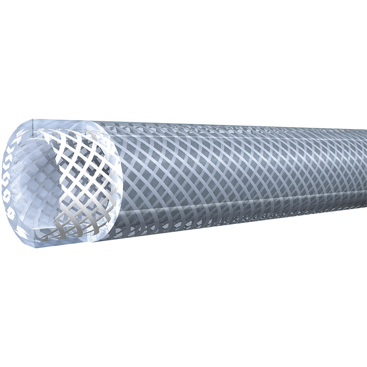 Clear Braid-Reinforced PVC Hose 12.5mm ID/18mm OD (13bar)