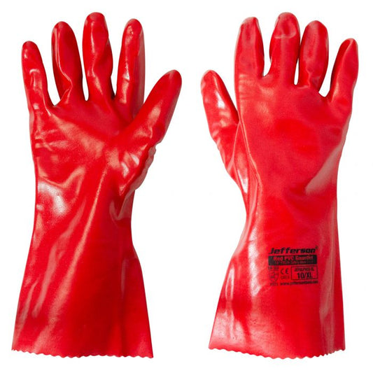Jefferson PVC Gauntlet Safety Work Gloves 14"