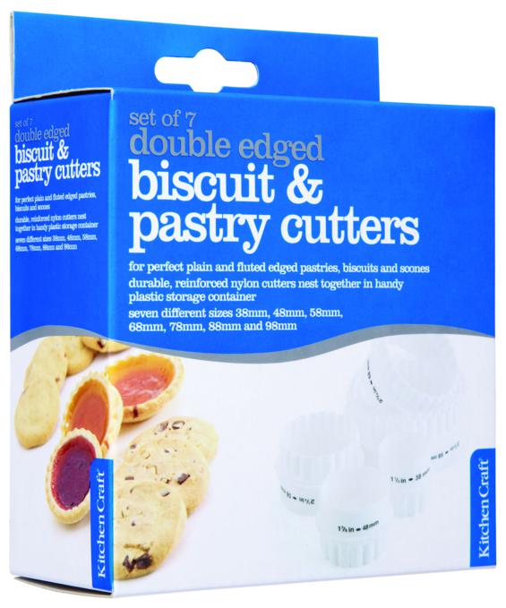 KitchenCraft Plastic Double Edged Biscuit & Pastry Cutters x7