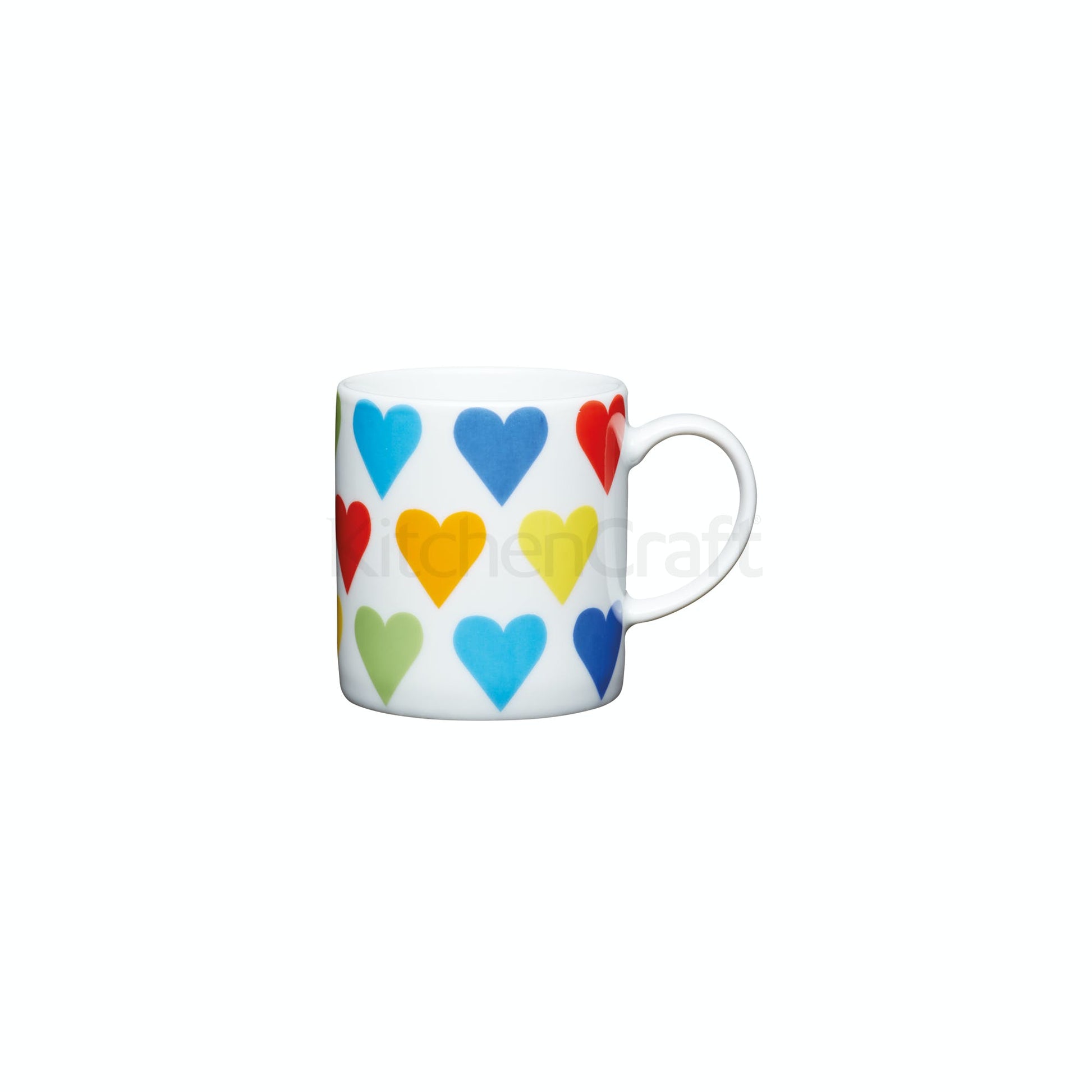 KitchenCraft Espresso Mug Bright Hearts 80ml