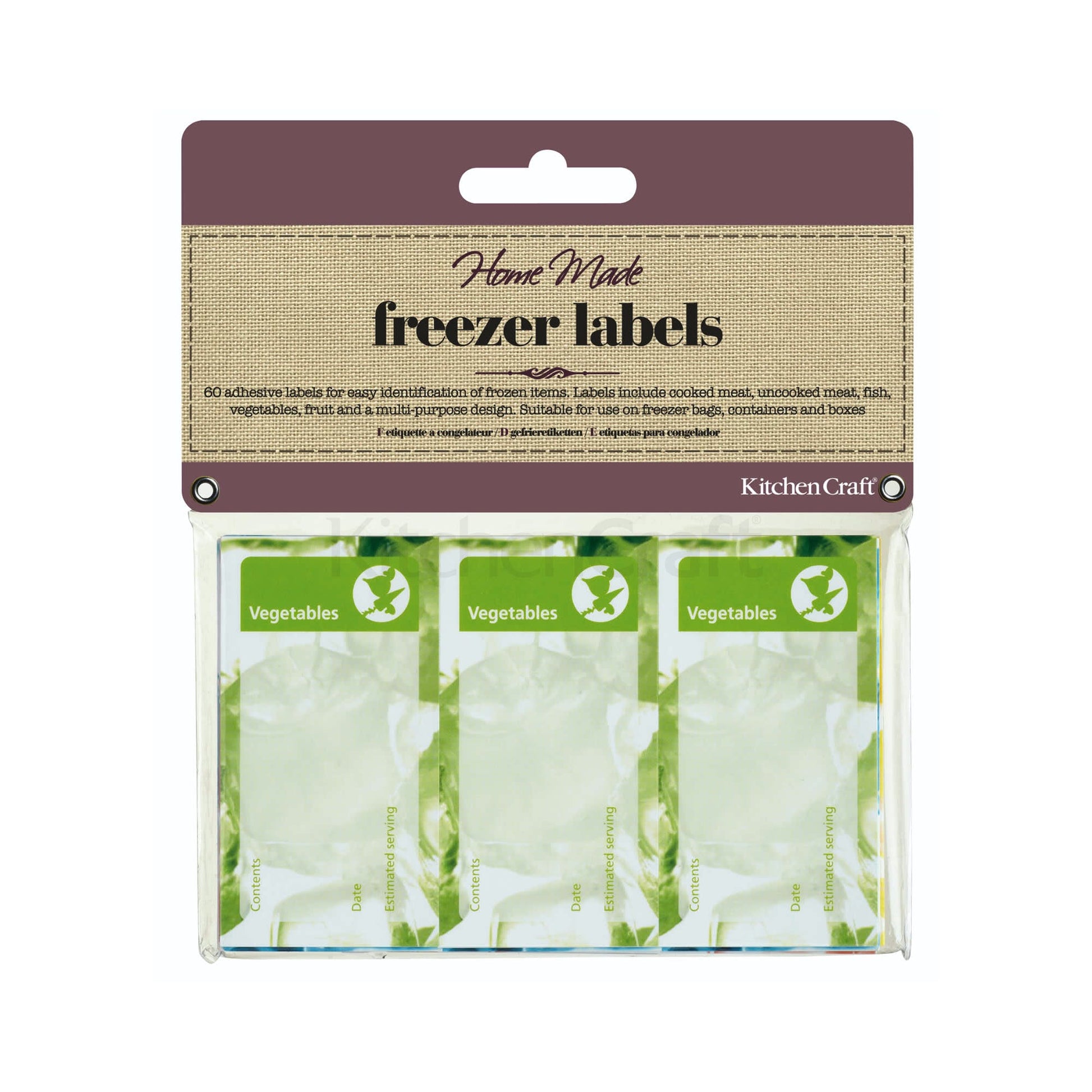 Home Made Pack Of 60 Assorted Freezer Labels