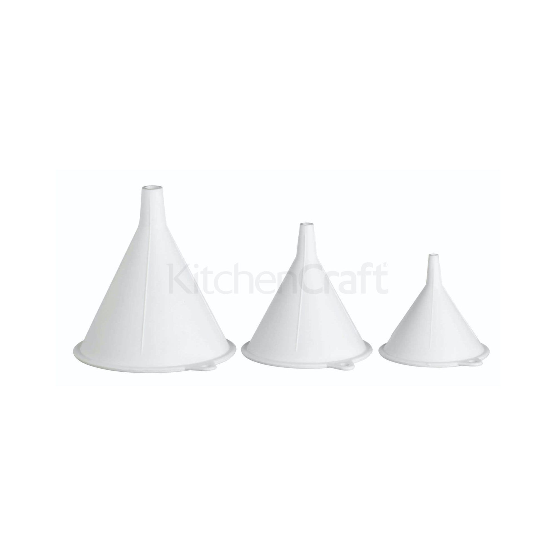 KitchenCraft Set of 3 Polypropylene Food Safe Funnels
