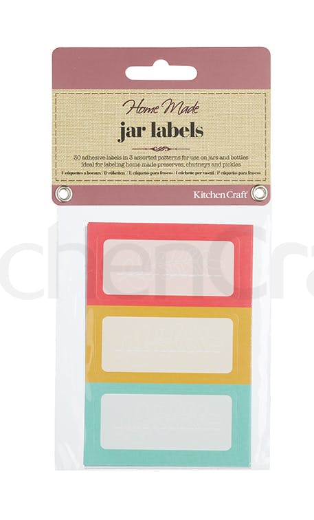 Home Made Jam Jar Labels Brights x30