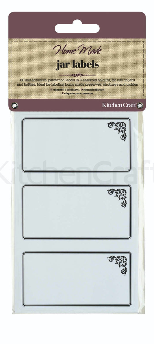 Home Made Pack of 20 Jam Jar Labels Monochrome
