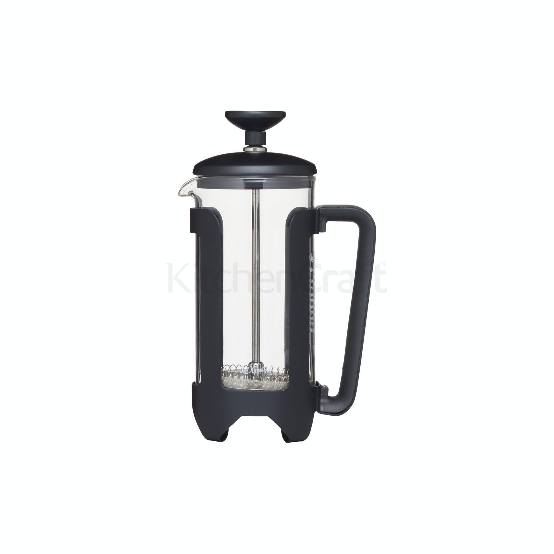 Le'Xpress Matt Black Stainless Steel French Press Cafetiere 3 Cup