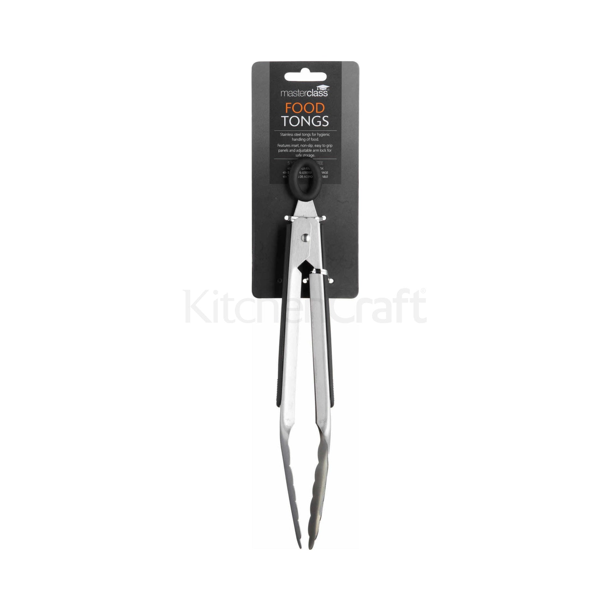 MasterClass Deluxe Stainless Steel 23cm Food Tongs