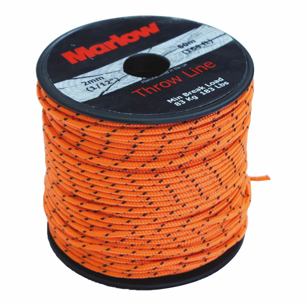 Marlow Ropes Excel 2mm Throwline Orange PRO 10x50m