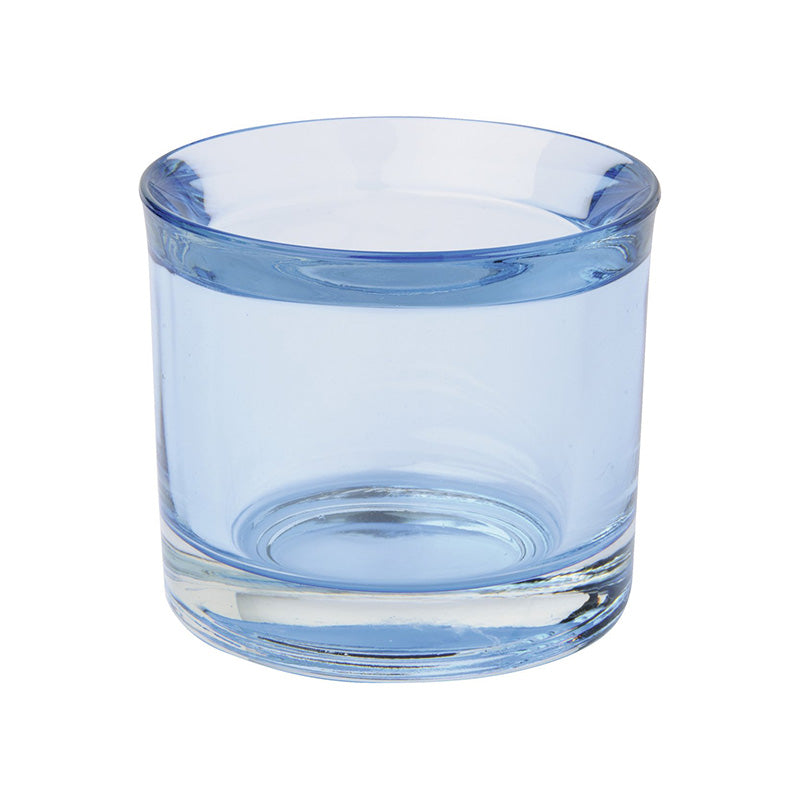 IHR Glass Cup Tea Light Holder Azure Blue