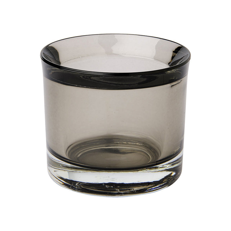 IHR Glass Cup Tea Light Holder Smokey Grey