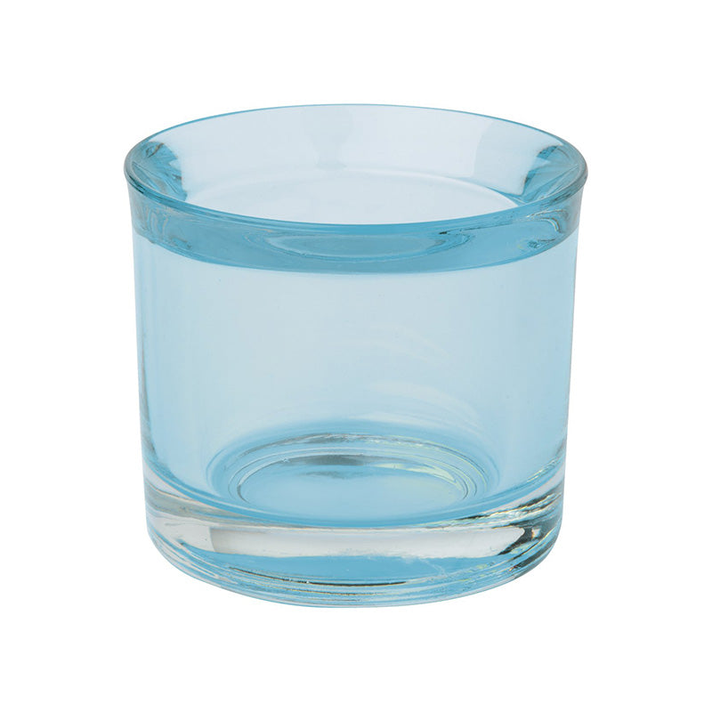 IHR Glass Cup Tea Light Holder Light Blue
