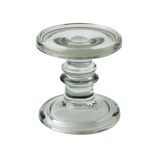 IHR Light Grey Glass Candle Holder