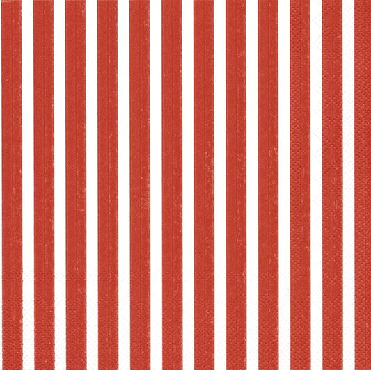 IHR Lunch Napkins Stripes Again Red