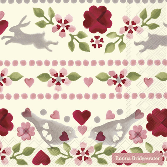 Emma Bridgewater Love Birds Cream Lunch Napkins