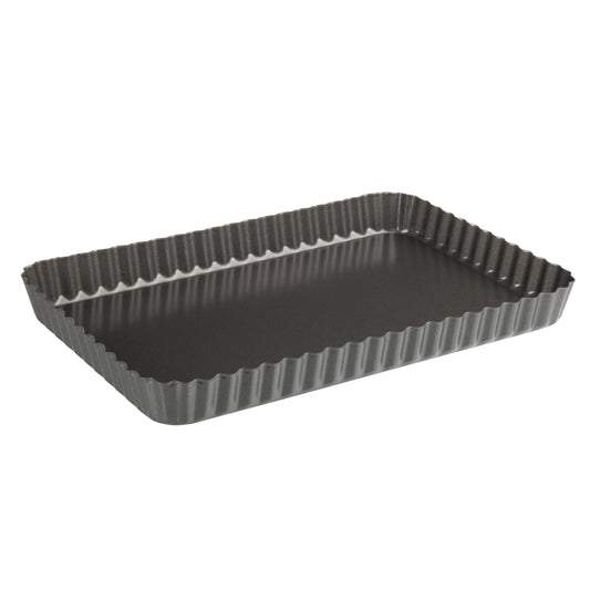 Luxe 31cm Loose Base Fluted Quiche Pan (Rectangular)